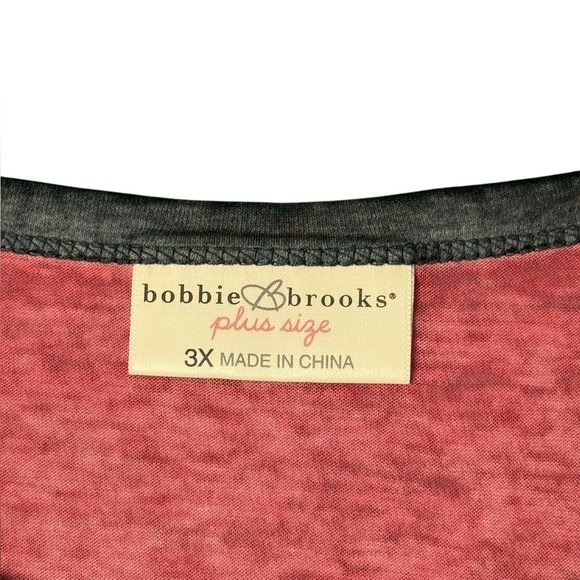 Bobbie Brooks Plus Size Short Sleeve Coral and Gray Raglan Shirt. Size 3X #1504 - Picture 2 of 5